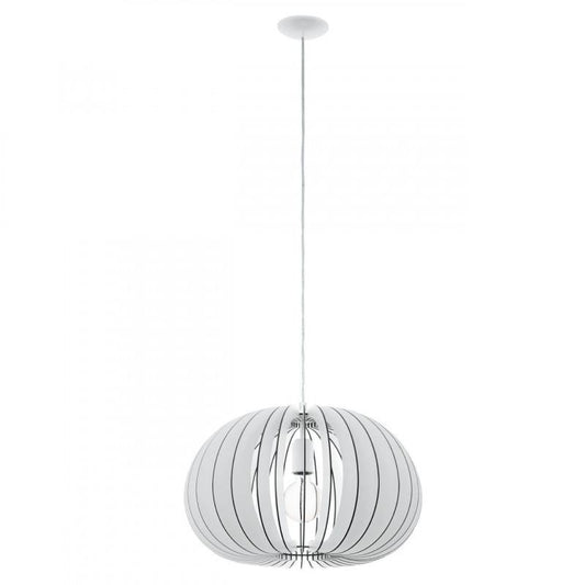 COSSANO 2 LAMP COLG MADERA BLANCA DM450 1X60W E27