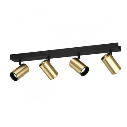 CUMARIBO FOCO ACERO NEGRO LATÓN L640 GU10 4X4,5W IP20