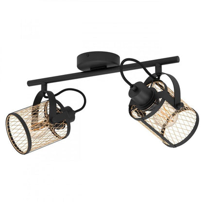 DELLOW LAMP FOCO ACERO NEGRO L475 E27 2X40W IP20