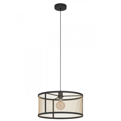 DELLOW LAMP COLG ACERO NEGRO H1100 DM450 E27 1X40W IP20