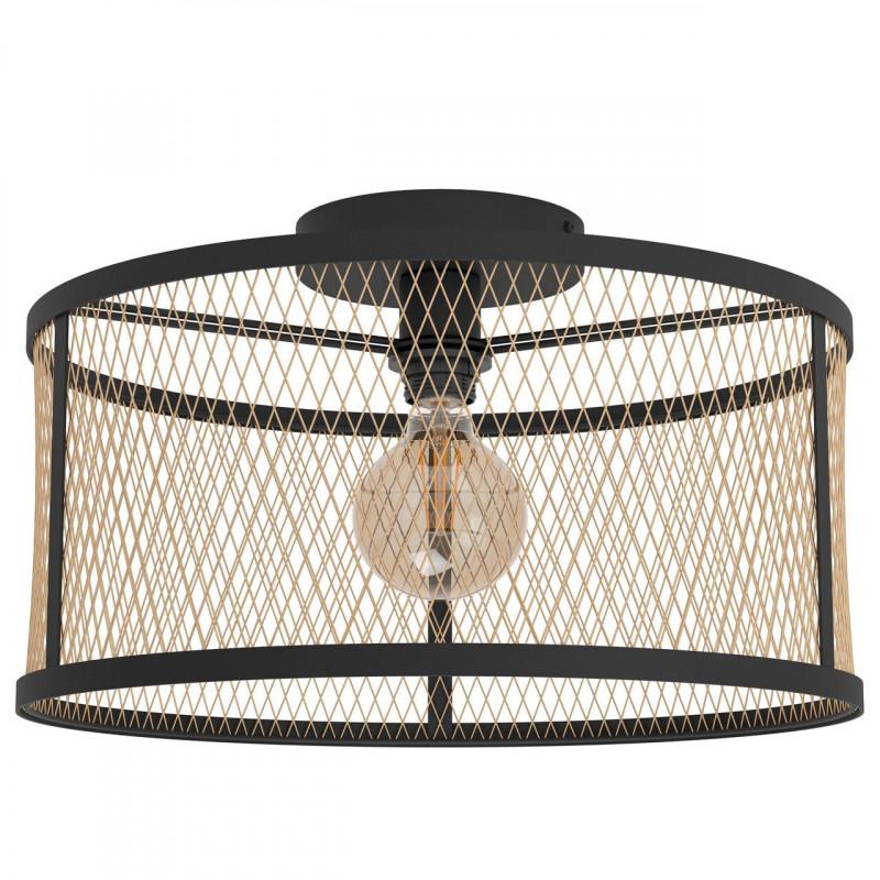 DELLOW LAMP TECHO ACERO NEGRO DM450 E27 1X40W IP20