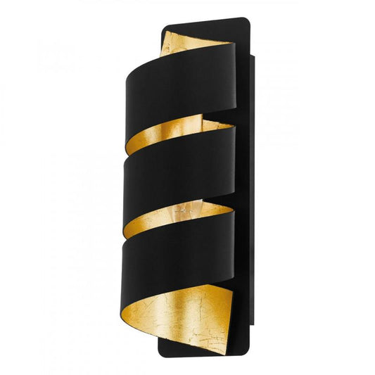 ELIZONDO APLIQUE MURO ESPERIAL NEGRO DORADO H270 1X40W E14