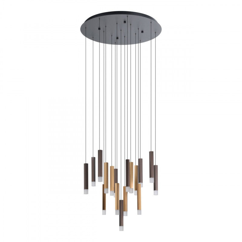 LAMP COLG ESTANTERIOS CAFÉ Y GRIS DM780 LED 17X3,2W VIT