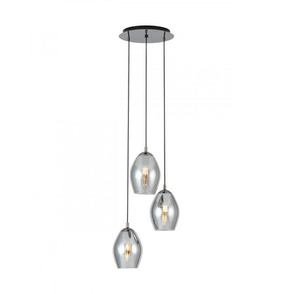 ESTANYS COLG ACERO NICKEL H1500 DM450 E27 3X60W IP20