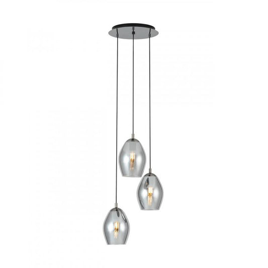 ESTANYS COLG ACERO NICKEL H1500 DM450 E27 3X60W IP20