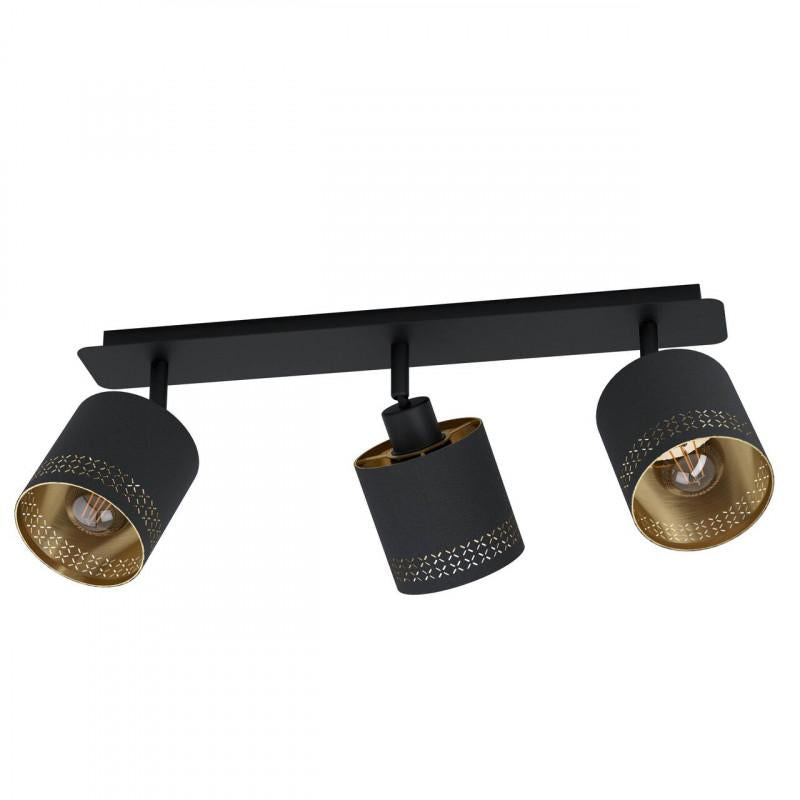 ESTEPERRA FOCO TECHO TELA NEGRO DORADO L575 3X28W E27