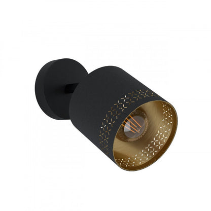 ESTEPERRA FOCO APLQ/TECHO TELA NEGRO DORADO DM120 1X28W E27