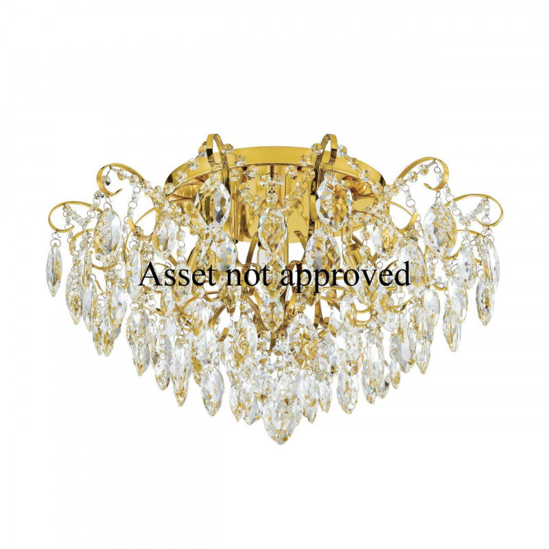 FENOULLET 1 LAMP TECHO DORADO CRISTAL DM600 6X40W E14