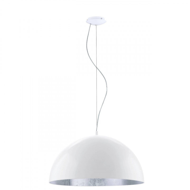 GAETANO 1 LAMP COLGANTE ACERO BLANCO PLATA DM530 1X60W E27