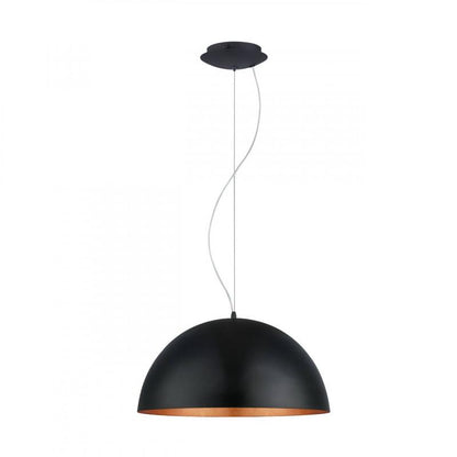 GAETANO 1 LAMP COLGANTE ACERO NEGRO COBRE DM530 1X60W E27
