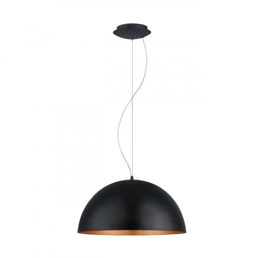 GAETANO 1 LAMP COLGANTE ACERO NEGRO COBRE DM530 1X60W E27