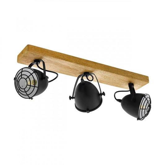 GATEBECK LAMP FOCO MADERA NATURAL NEGRO L590 H205 E14 3X40W