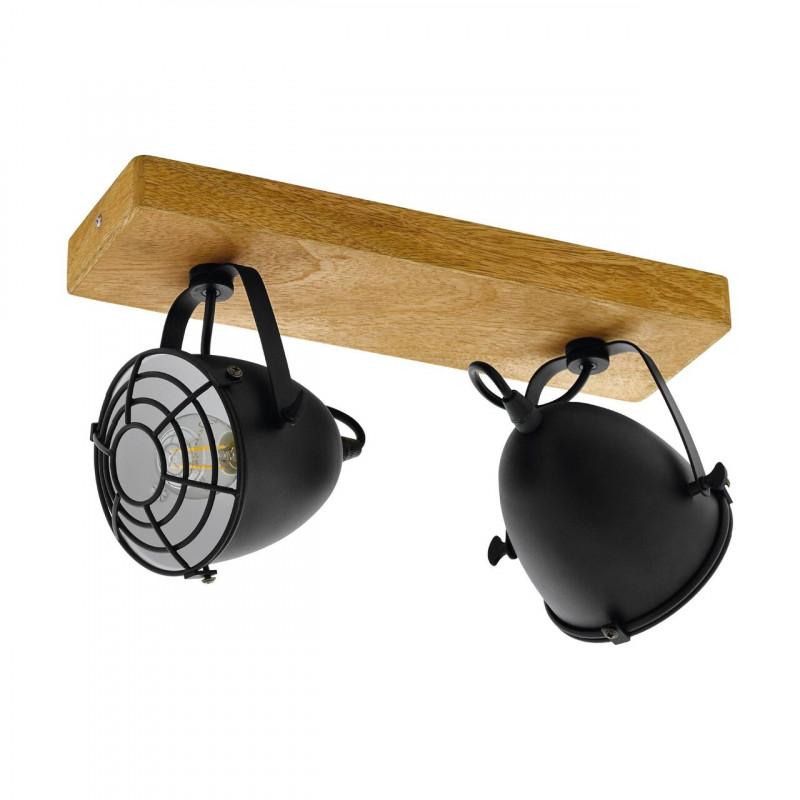 GATEBECK LAMP FOCO MADERA NATURAL NEGRO L360 H205 E14 2X40W