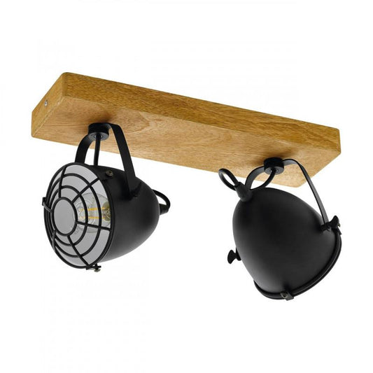 GATEBECK LAMP FOCO MADERA NATURAL NEGRO L360 H205 E14 2X40W