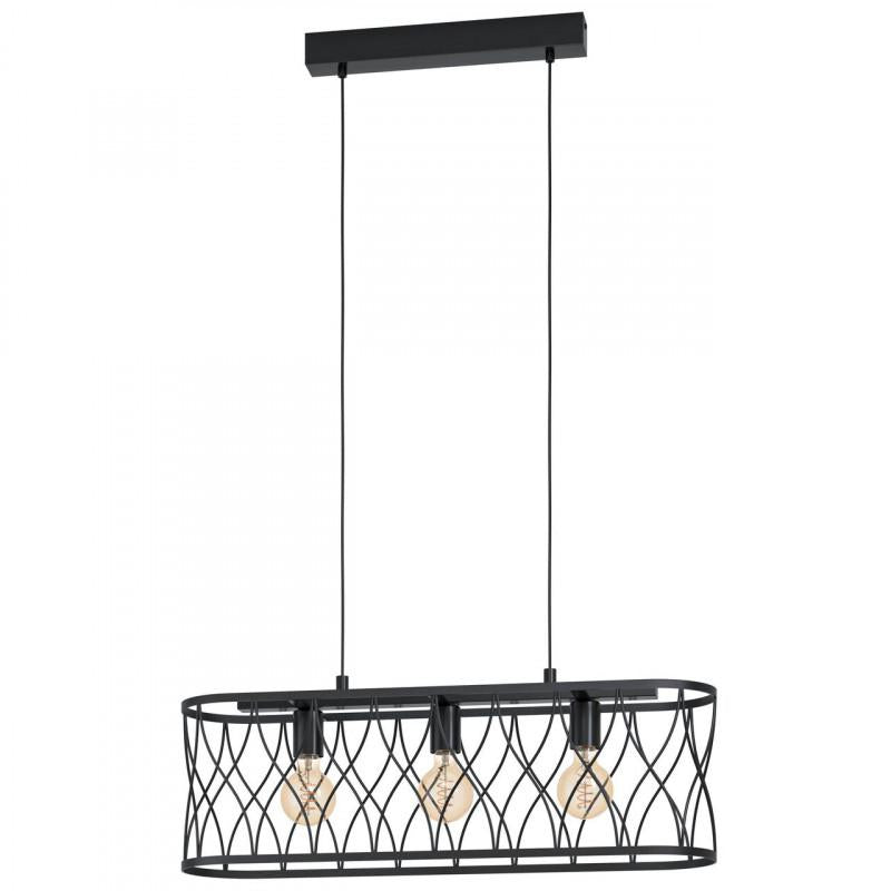 GILTSPUR COLG ACERO NEGRO L770 H1100 E27 3X40W IP20