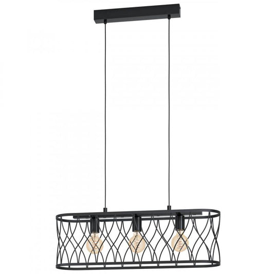 GILTSPUR COLG ACERO NEGRO L770 H1100 E27 3X40W IP20