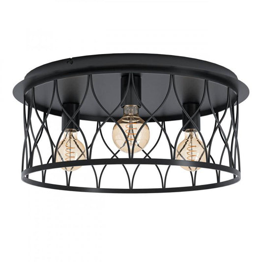 GILTSPUR TECHO ACERO NEGRO H230 DM550 E27 3X40W IP20