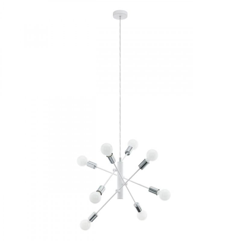 GRADOLI COLG ACERO BLANCO CROMO H1100 DM710 E27 8X60W