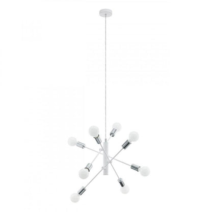 GRADOLI COLG ACERO BLANCO CROMO H1100 DM710 E27 8X60W