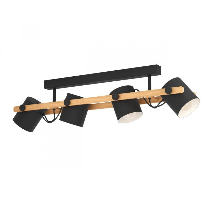 HORNWOOD LAMP TECHO ACERO NEGRO L1000 E27 4X28W IP20
