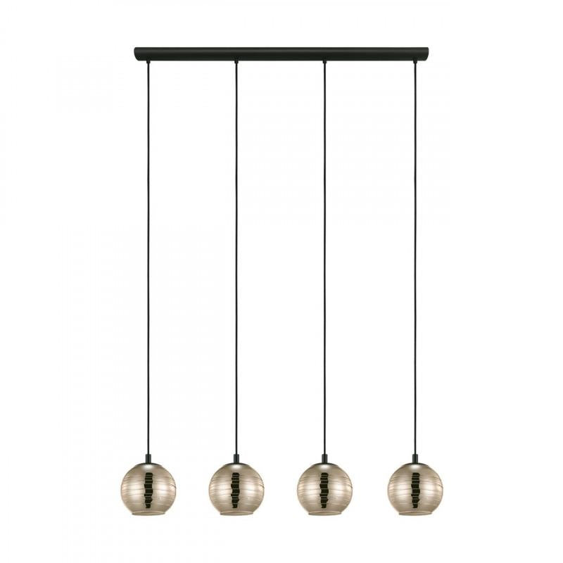 LEMORIETA COLG LINEAL NEGRO ESFERAS DORADAS L1110 4X40W E27