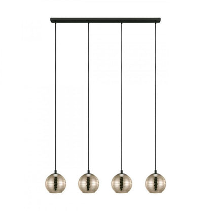 LEMORIETA COLG LINEAL NEGRO ESFERAS DORADAS L1110 4X40W E27
