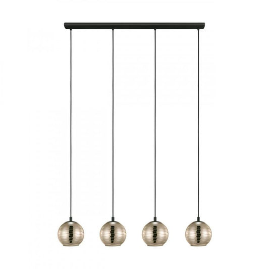 LEMORIETA COLG LINEAL NEGRO ESFERAS DORADAS L1110 4X40W E27