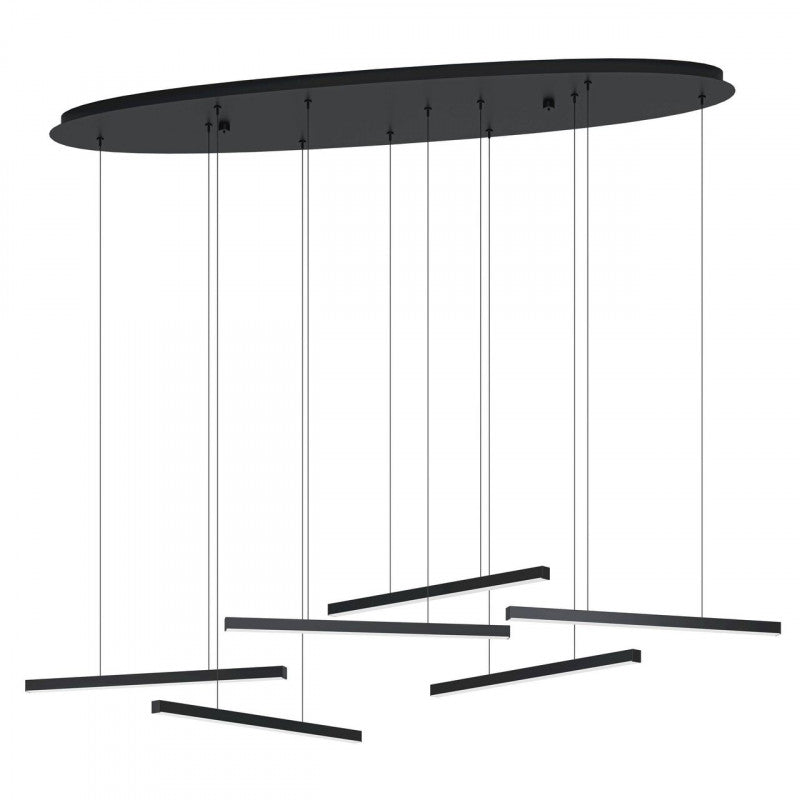 LINDOZA COLG ACERO  L1285 H1400 3000K LED 6000lm 6X8 4W