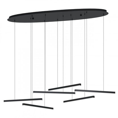 LINDOZA COLG ACERO  L1285 H1400 3000K LED 6000lm 6X8 4W