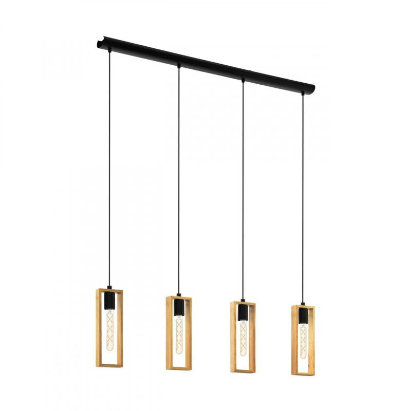 LITTLETON LAMP COLG MADERA RECT L-1160 4X60W E27