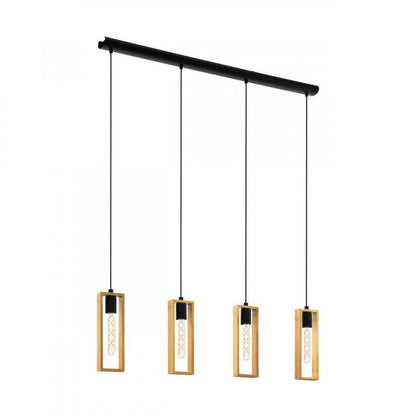 LITTLETON LAMP COLG MADERA RECT L-1160 4X60W E27