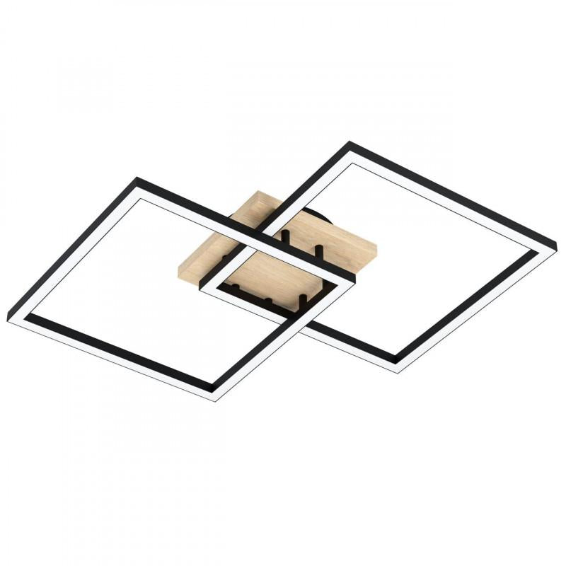 LOMALTAS-Z LAMP TECHO ACERO MADERA L770 LED 3800lm 2X16W