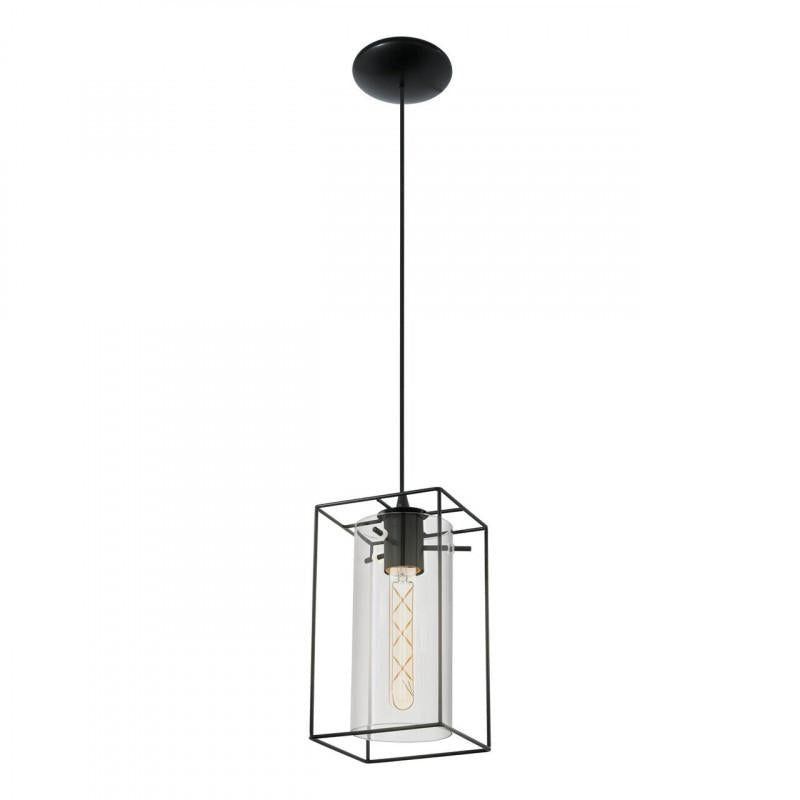 LONCINO LAMP COLG VINTAGE ACERO NEGRO TRANSP B150 1X60W E27