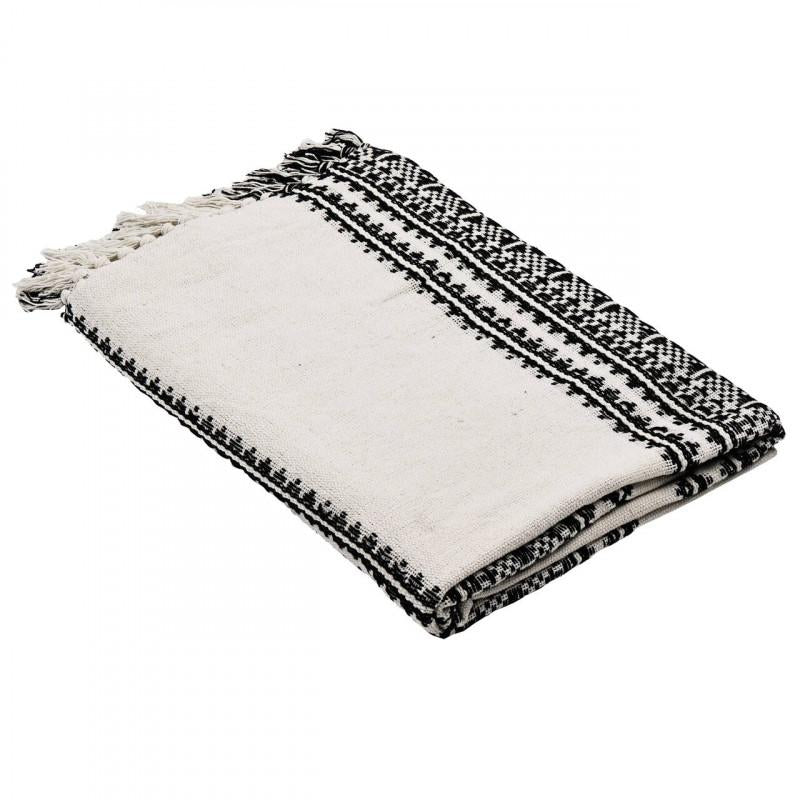 LONGLAC MANTA ALGODÓN BLANCO GRIS NEGRO L1700