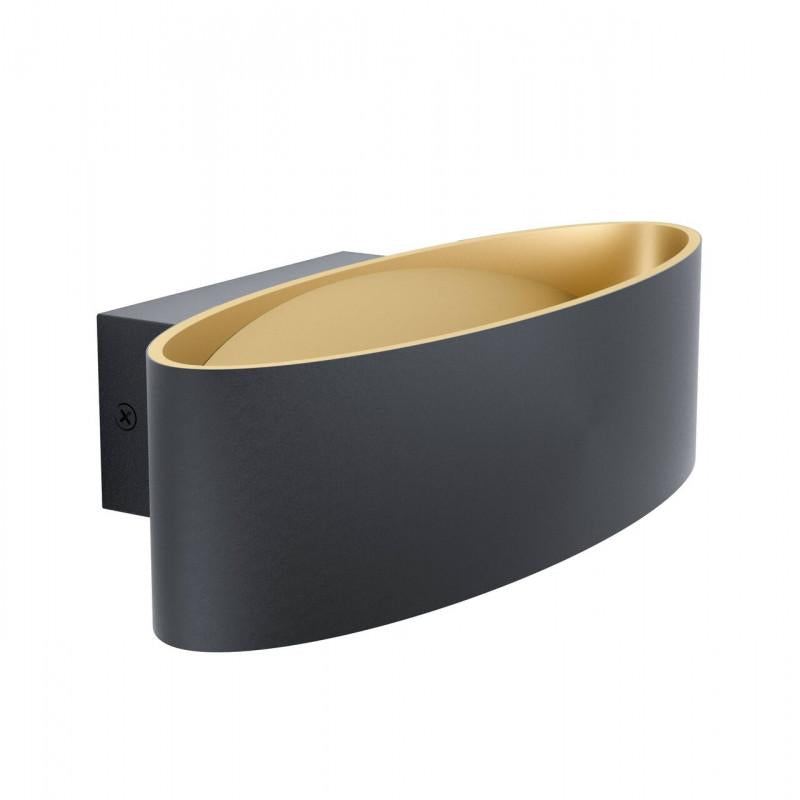 MACCACARI APLIQ MURO OVAL NEGRO DORAD L270 10W LED LC 1100lm