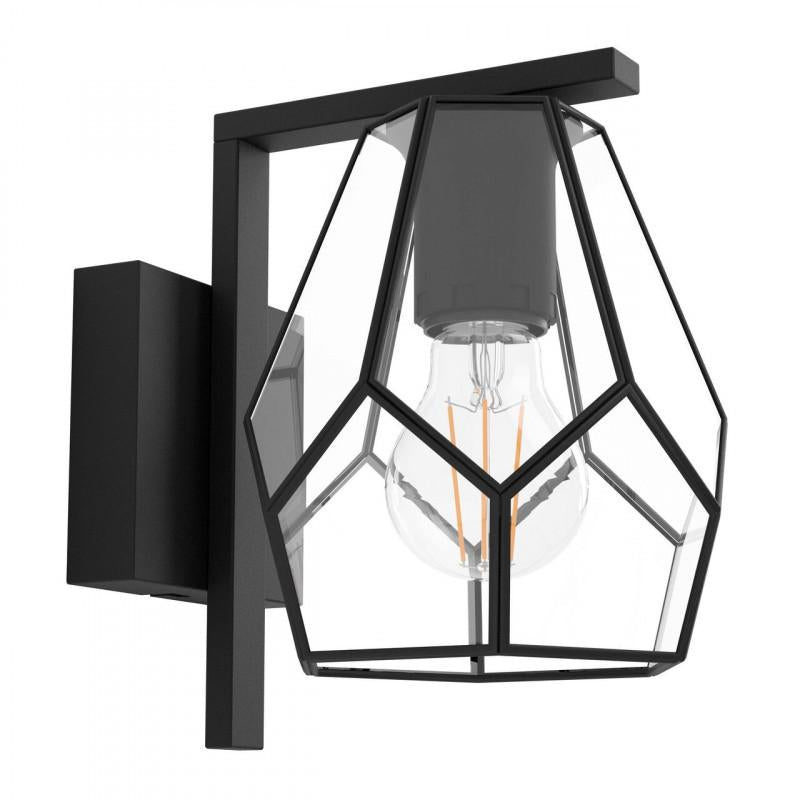 MARDYKE LAMP APLIQUE ACERO NEGRO L145 H205 E27 1X40W IP20