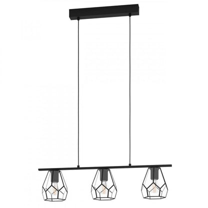 MARDYKE LAMP COLG ACERO NEGRO L775 H1100 E27 3X40W IP20