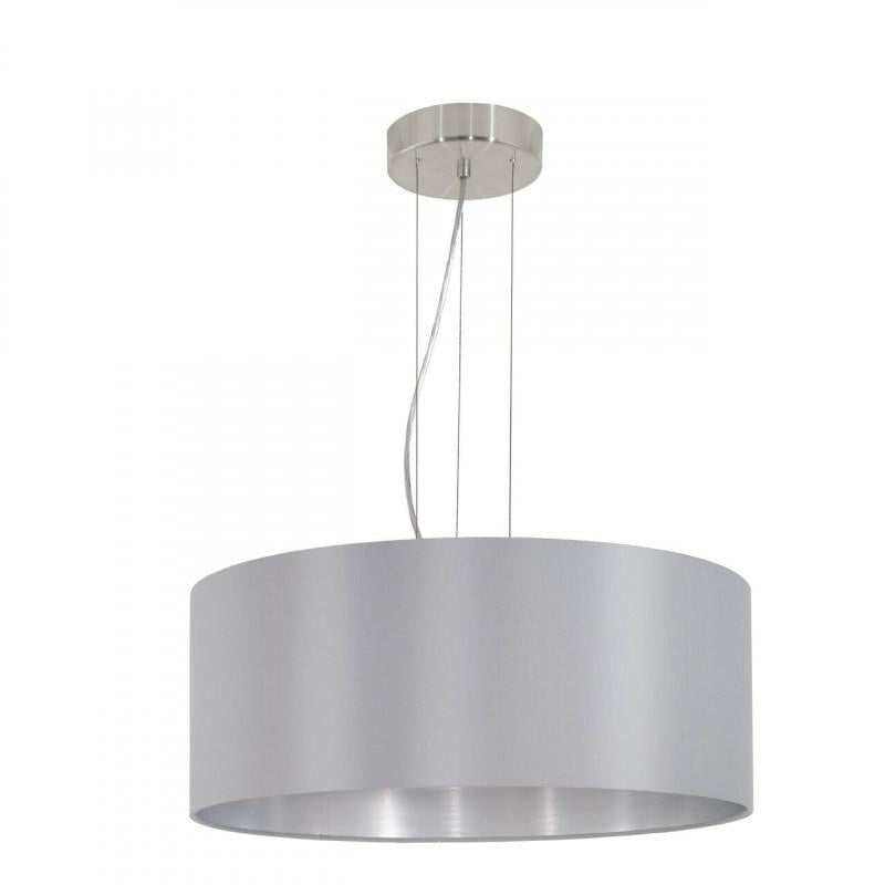 MASERLO LAMP COLG ACERO GRIS PLATA H1100 DM530 E27 3X60W