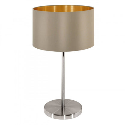 MASERLO SOBREMESA ACERO BEIGE DORADO H420 DM230  E27 1X60W