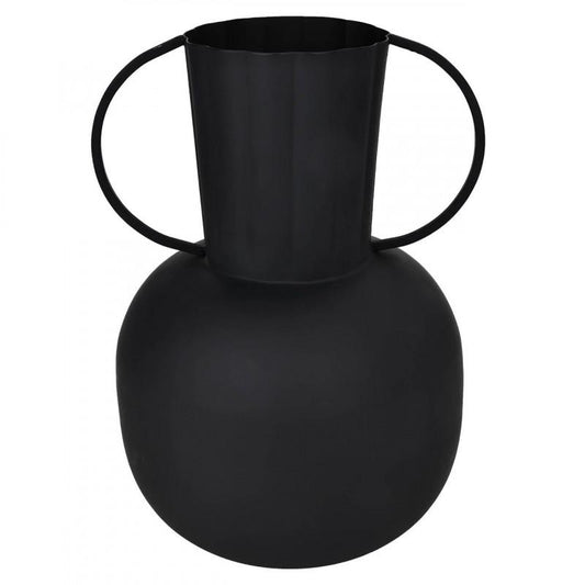 MIOUSKI JARRÓN DE METAL NEGRO L0 H300 DM200