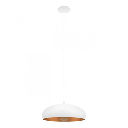 MOGANO 1 LAMP COLGANTE ACERO BLANCO COBRE DM400 1X60W E27