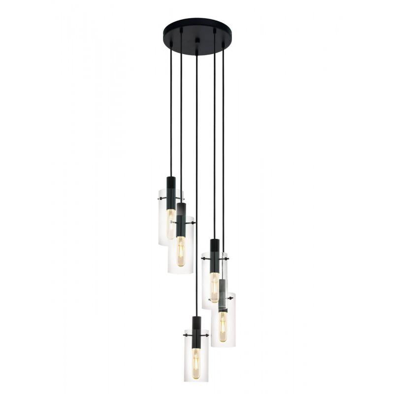 MONTEFINO LAMP COLG ACERO NEGRO H1500 DM350 E27 5X60W