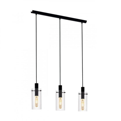 MONTEFINO LAMP COLG ACERO NEGRO L730 H1100 E27 3X60W