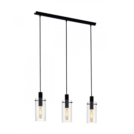 MONTEFINO LAMP COLG ACERO NEGRO L730 H1100 E27 3X60W