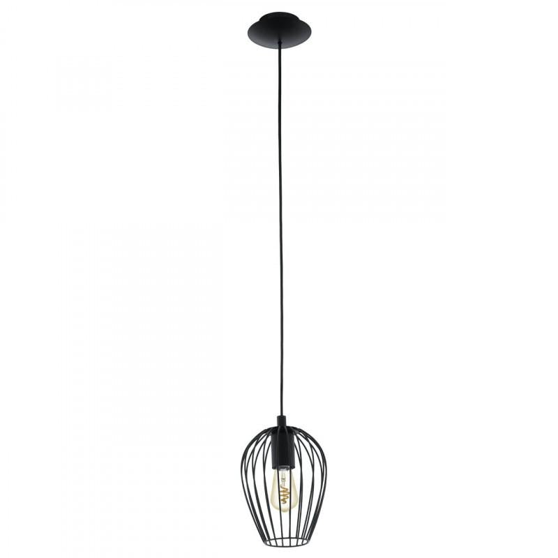 NEWTOWN LAMP COLGANTE VINTAGE ACERO NEGRO A1100 1X60W E27