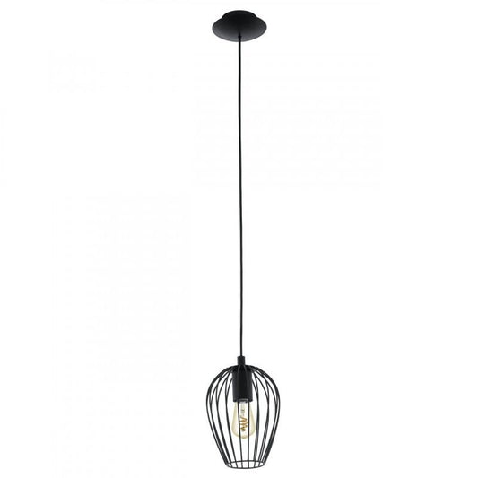 NEWTOWN LAMP COLGANTE VINTAGE ACERO NEGRO A1100 1X60W E27