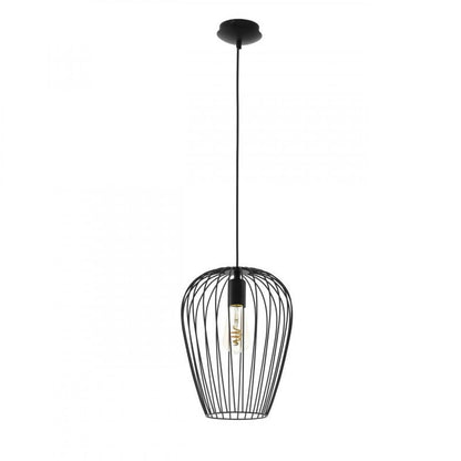 NEWTOWN LAMP COLGANTE VINTAGE ACERO NEGRO DM275 1X60W E27