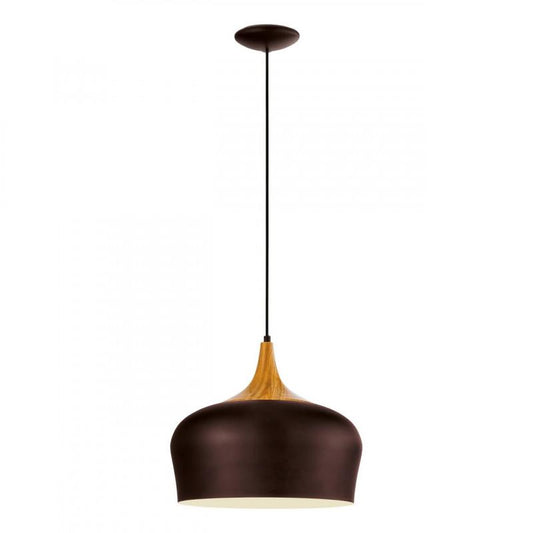 OBREGON LAMP COLGANTE ACERO MARRON DM350 1X60W E27