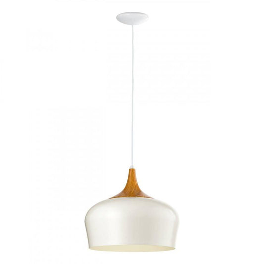 OBREGON LAMP COLGANTE ACERO CREMA, ROBLE DM350 1X60W E27