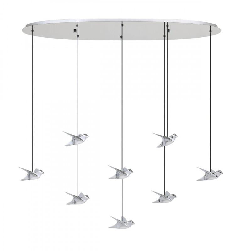 BARCELONA1 COLG ACERO CROMO L1160 H1500 3000K LED 4000lm 8X4